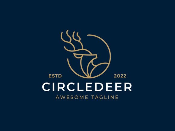 Circle Deer Logo Template