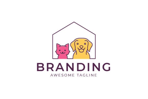 Modern Dog Cat Logo Template: A Minimalist Design Solution